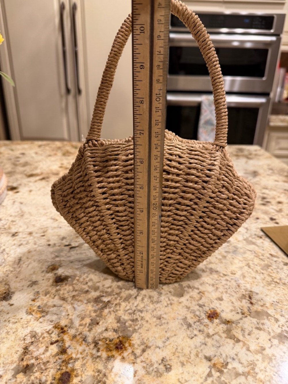 Alessia Woven Straw Shell Handbag in Natural Tan - Picture 7 of 8